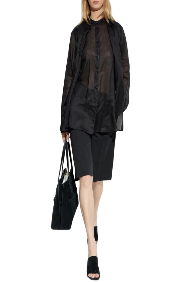 Load image into Gallery viewer, Double Collar Semi-sheer Shirt