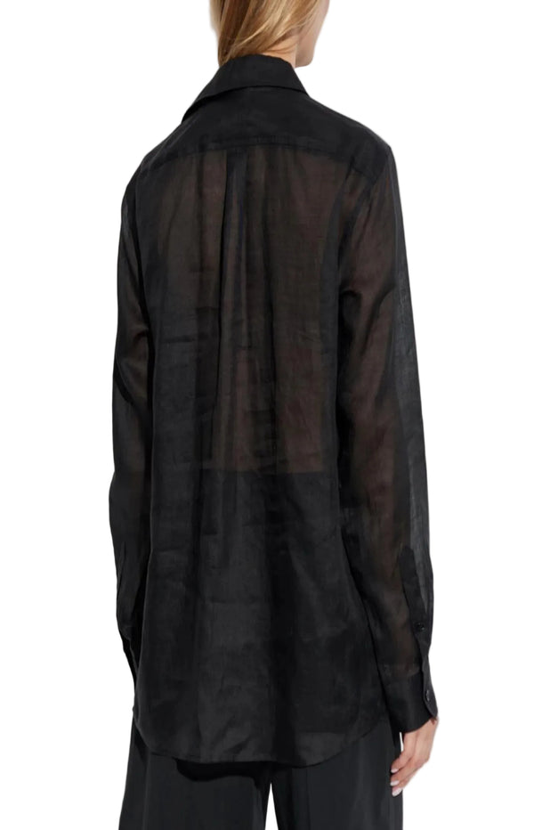 Load image into Gallery viewer, Double Collar Semi-sheer Shirt