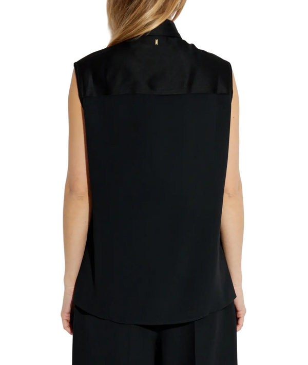 Load image into Gallery viewer, AMI PARIS Woman Black Acetate Sleeveless Blouse