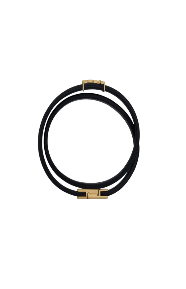 Load image into Gallery viewer, Black Leather Bracelet