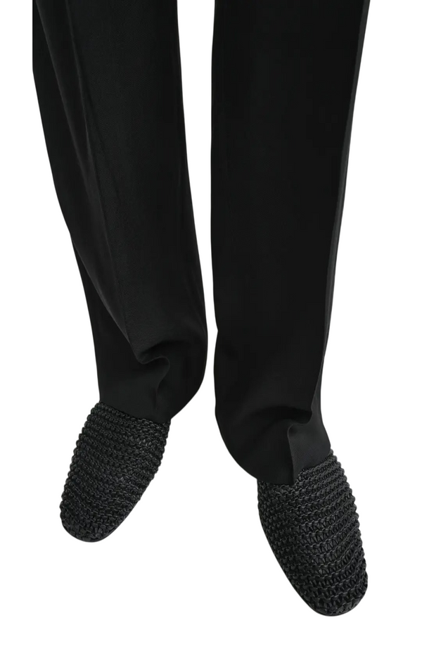 Load image into Gallery viewer, Black Leather Ballet Flats