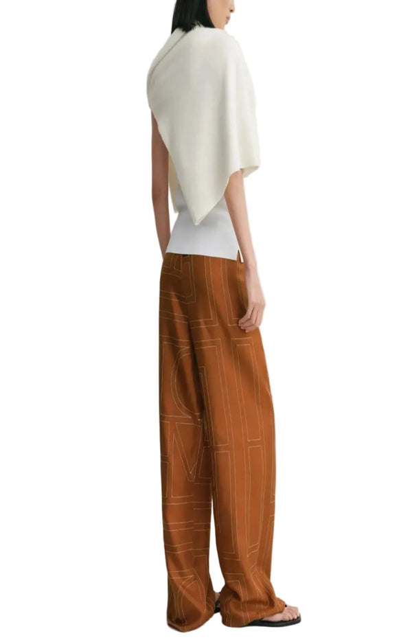Load image into Gallery viewer, Monogram silk pj bottoms terracotta