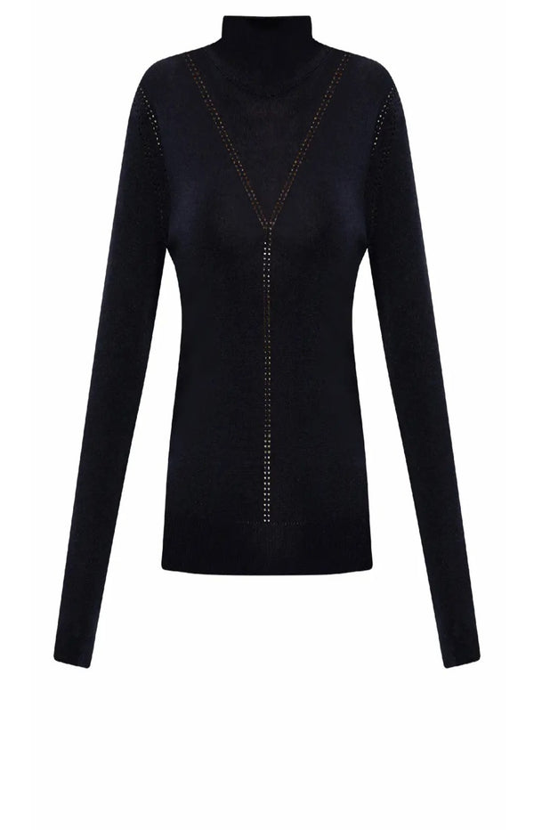 Load image into Gallery viewer, Black silk jumper