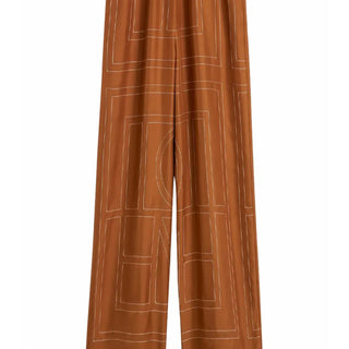 Monogram silk pj bottoms terracotta