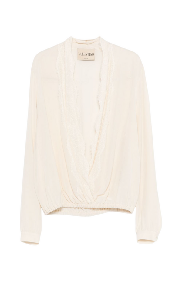 Load image into Gallery viewer, Lace-trim blouse