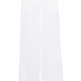 Linen and viscose twill trousers