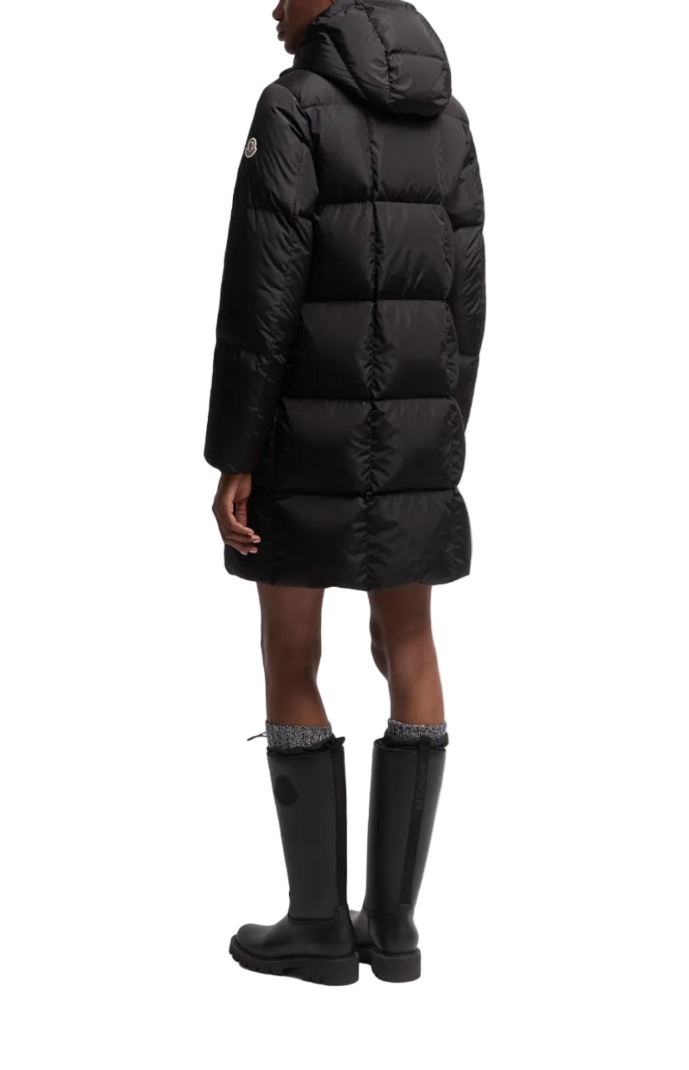 Load image into Gallery viewer, Litte Square-Quilted Hooded Long Down Jacket