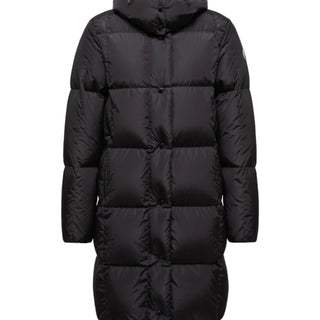 Litte Square-Quilted Hooded Long Down Jacket