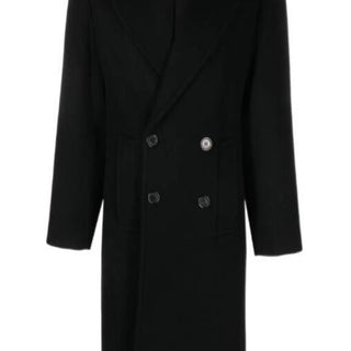Long coat in brushed cashmere and wool