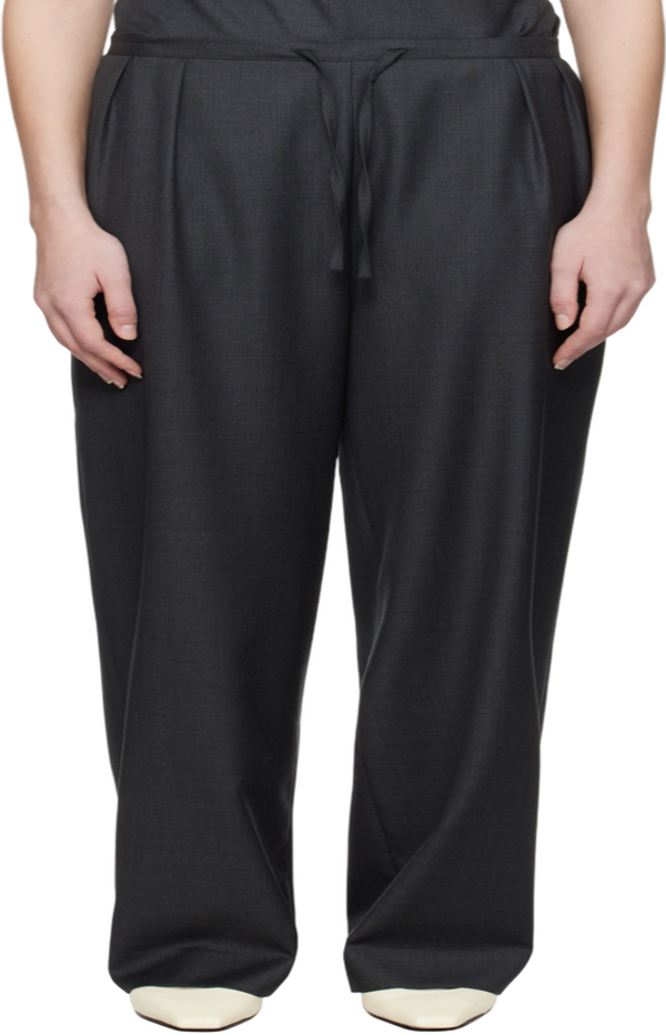 Load image into Gallery viewer, COVE Grey Wool Melange Trousers