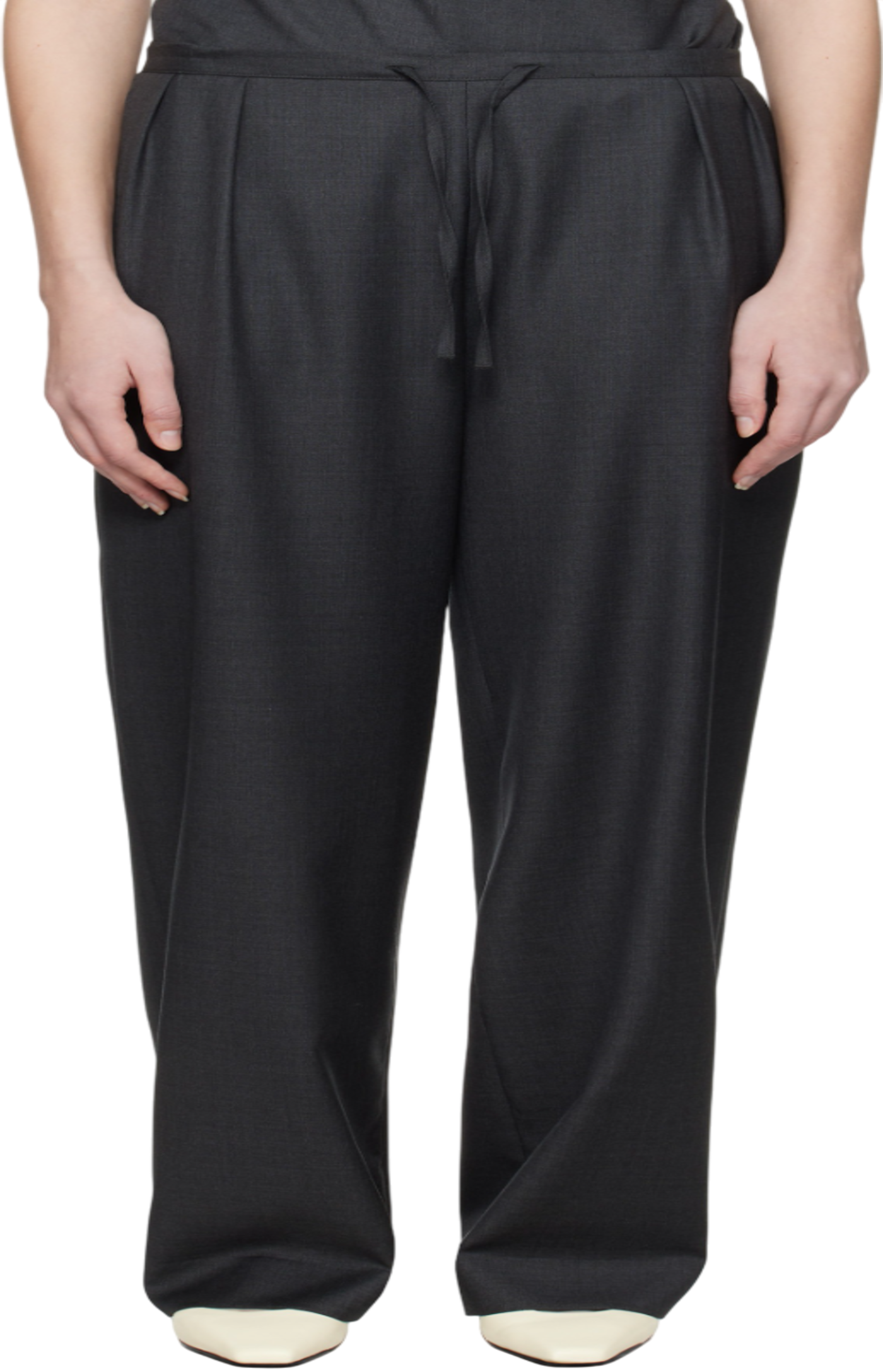 Cargar imagen en el visor de la galería, COVE Grey Wool Melange Trousers