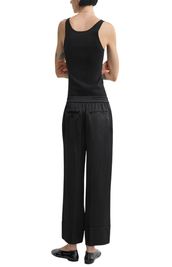 Load image into Gallery viewer, Satin drawstring trousers black