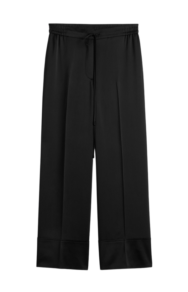 Load image into Gallery viewer, Satin drawstring trousers black