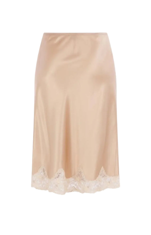 Cargar imagen en el visor de la galería, Beige Silk Skirt