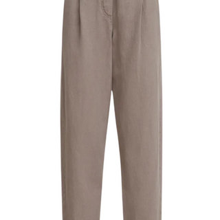 Wide-leg cotton-linen jeans