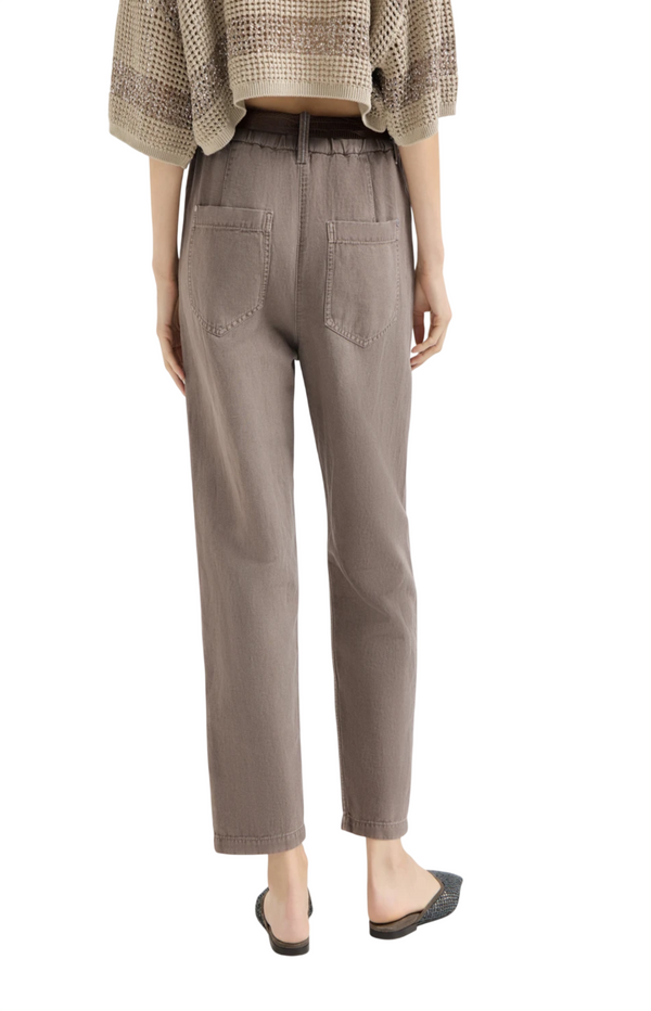 Load image into Gallery viewer, Wide-leg cotton-linen jeans