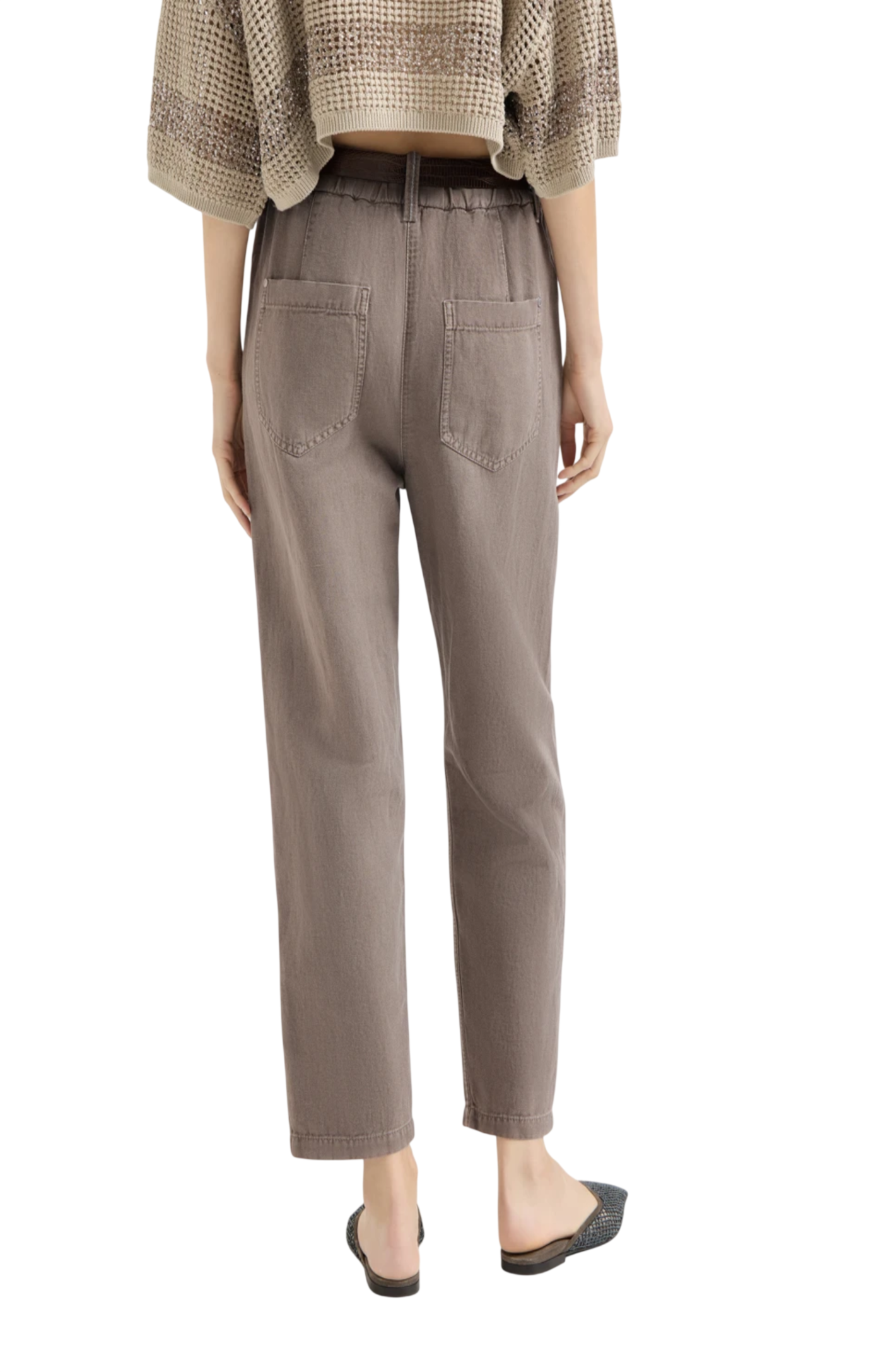 Cargar imagen en el visor de la galería, Wide-leg cotton-linen jeans