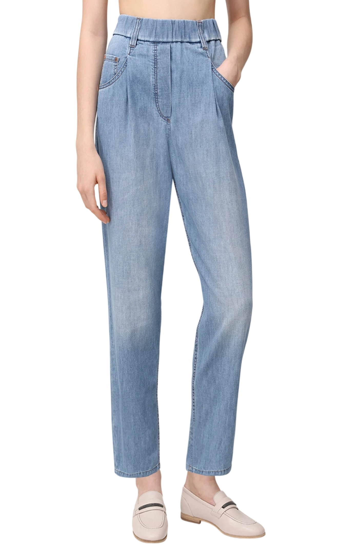 Cargar imagen en el visor de la galería, Brunello Cucinelli cropped jeans in light blue