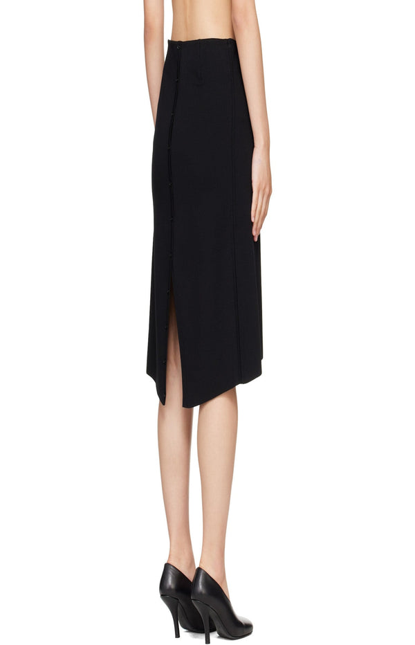 Load image into Gallery viewer, Black Dipped Knit Midi Skirt