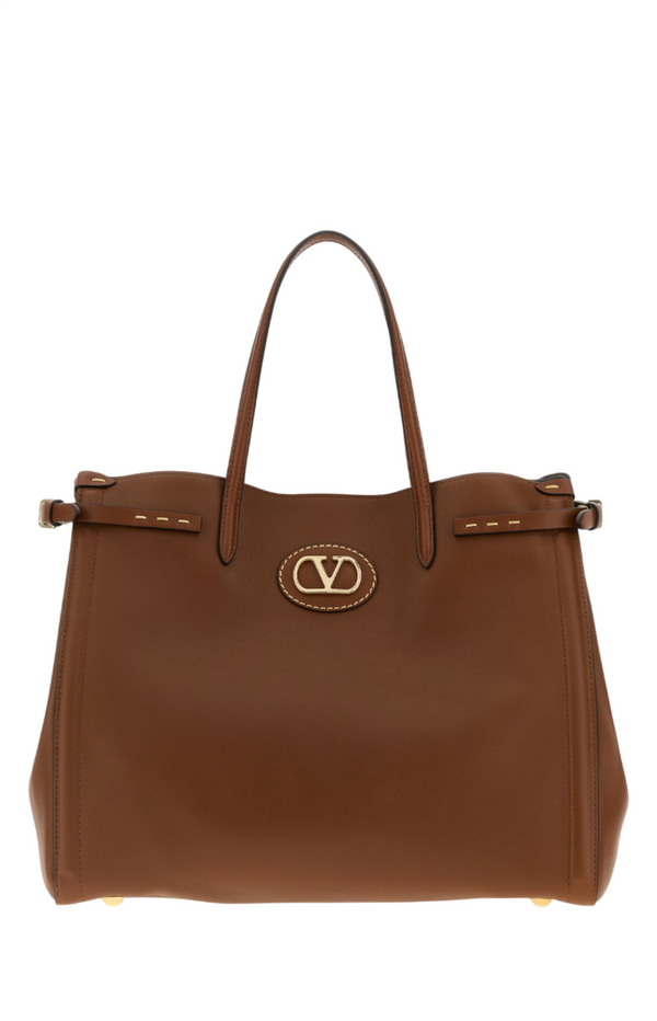 Load image into Gallery viewer, Brown leather medium Antibes shopping bag