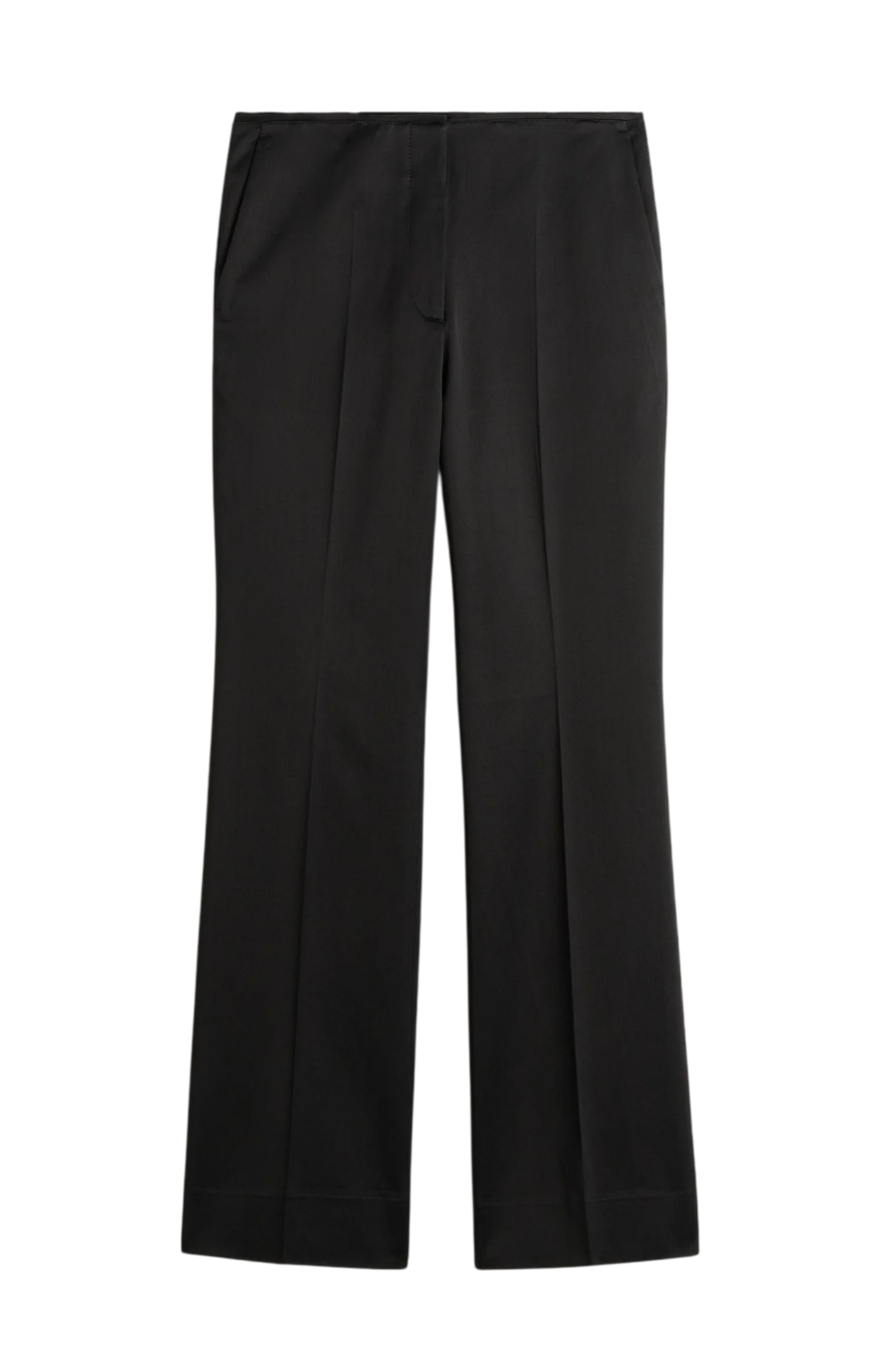 Cargar imagen en el visor de la galería, Kick flare raw-edge trousers black