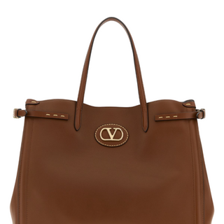 Brown leather medium Antibes shopping bag
