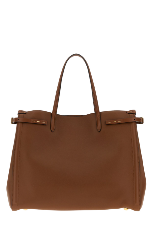 Load image into Gallery viewer, Brown leather medium Antibes shopping bag