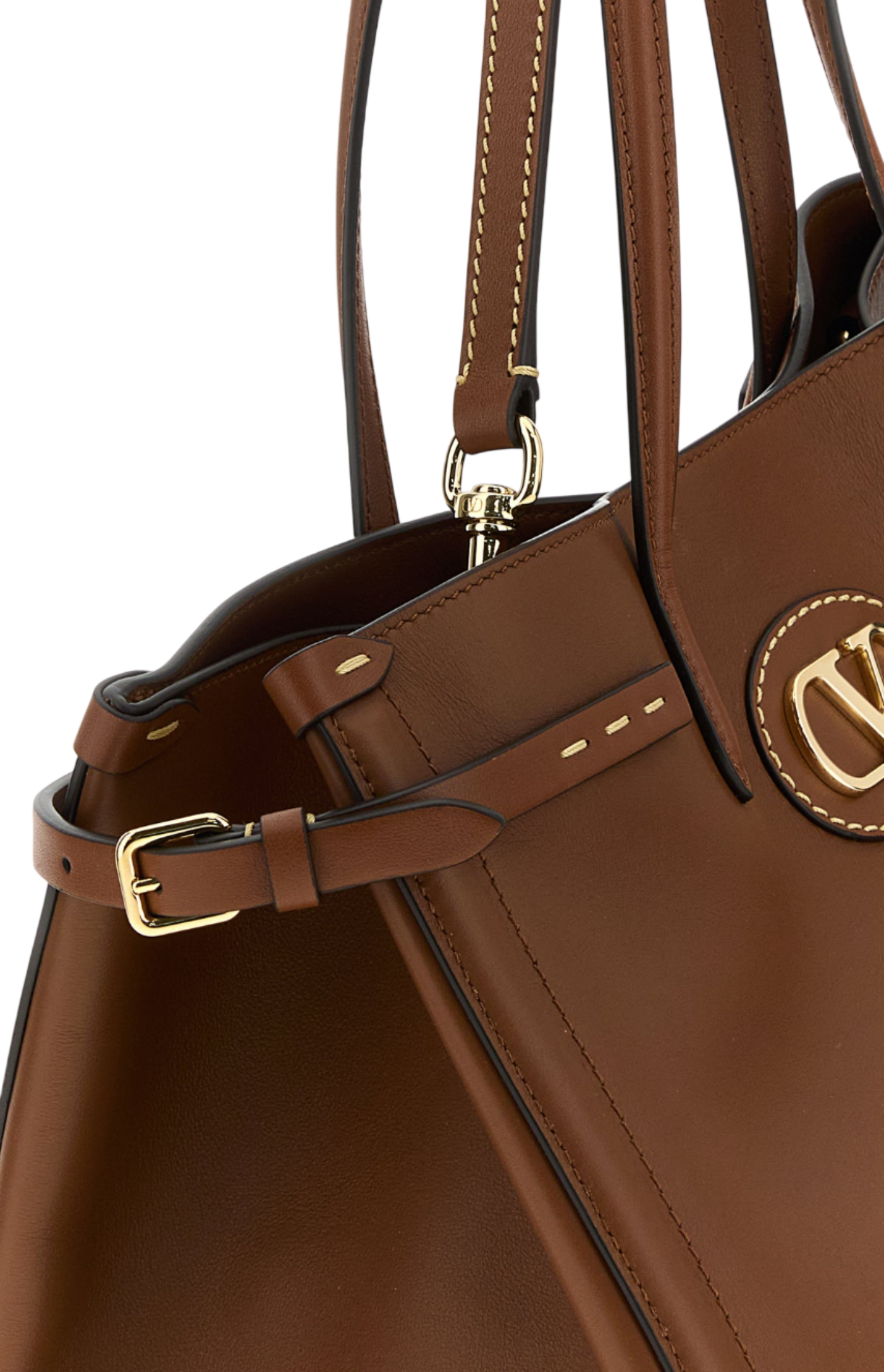 Cargar imagen en el visor de la galería, Brown leather medium Antibes shopping bag