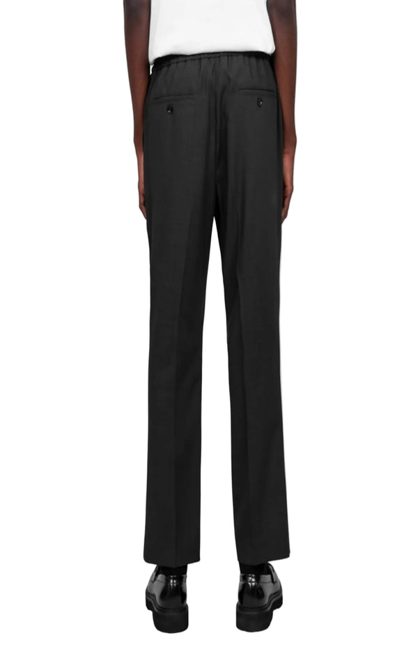 Load image into Gallery viewer, Antrhracite Black Wool Elasticated Waist Trousers