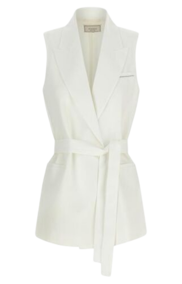 Load image into Gallery viewer, Linen viscose twill blazer with belt