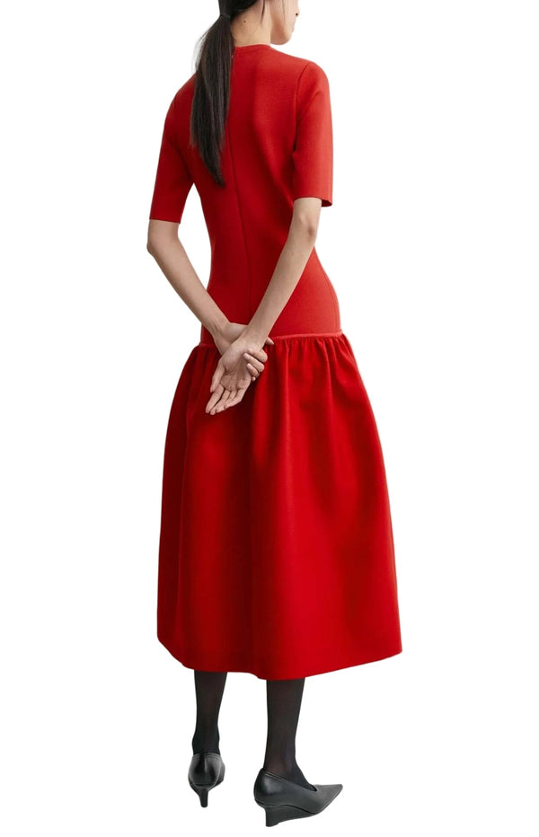 Load image into Gallery viewer, Twinflower tee dress poppy