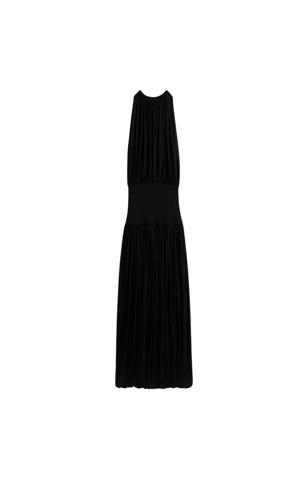 Load image into Gallery viewer, Soft gathered dress in black