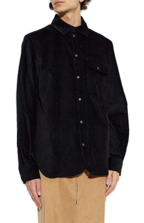 Load image into Gallery viewer, Moncler Corduroy Collared Long-Sleeved Shirt