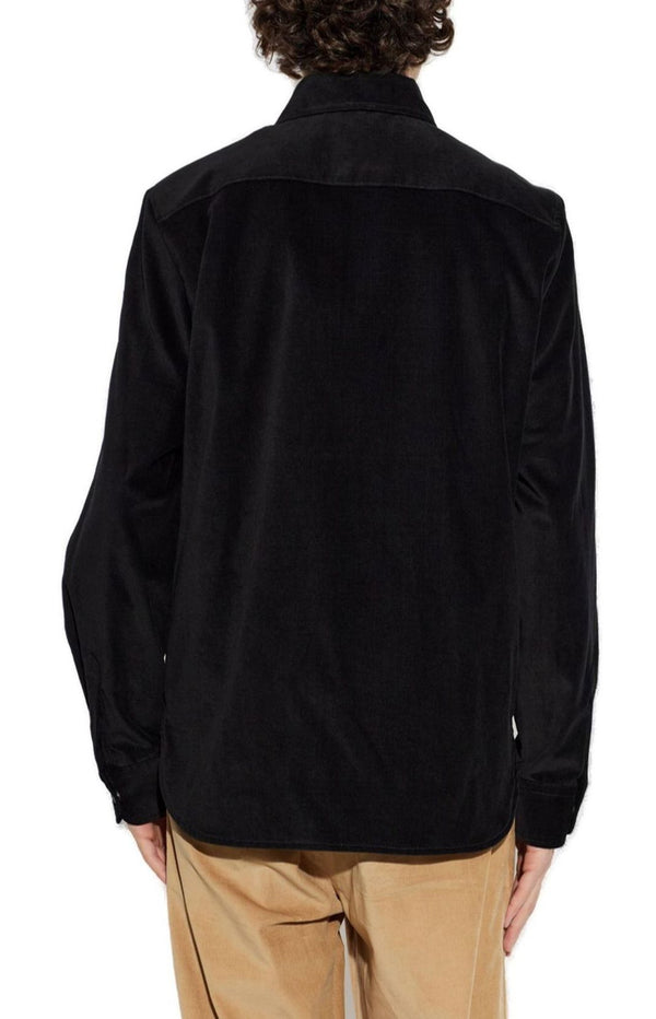 Load image into Gallery viewer, Moncler Corduroy Collared Long-Sleeved Shirt