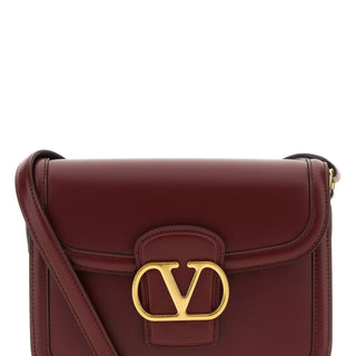 Burgundy leather 9TO5 shoulder bag