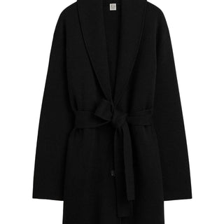 Shawl-lapel robe black