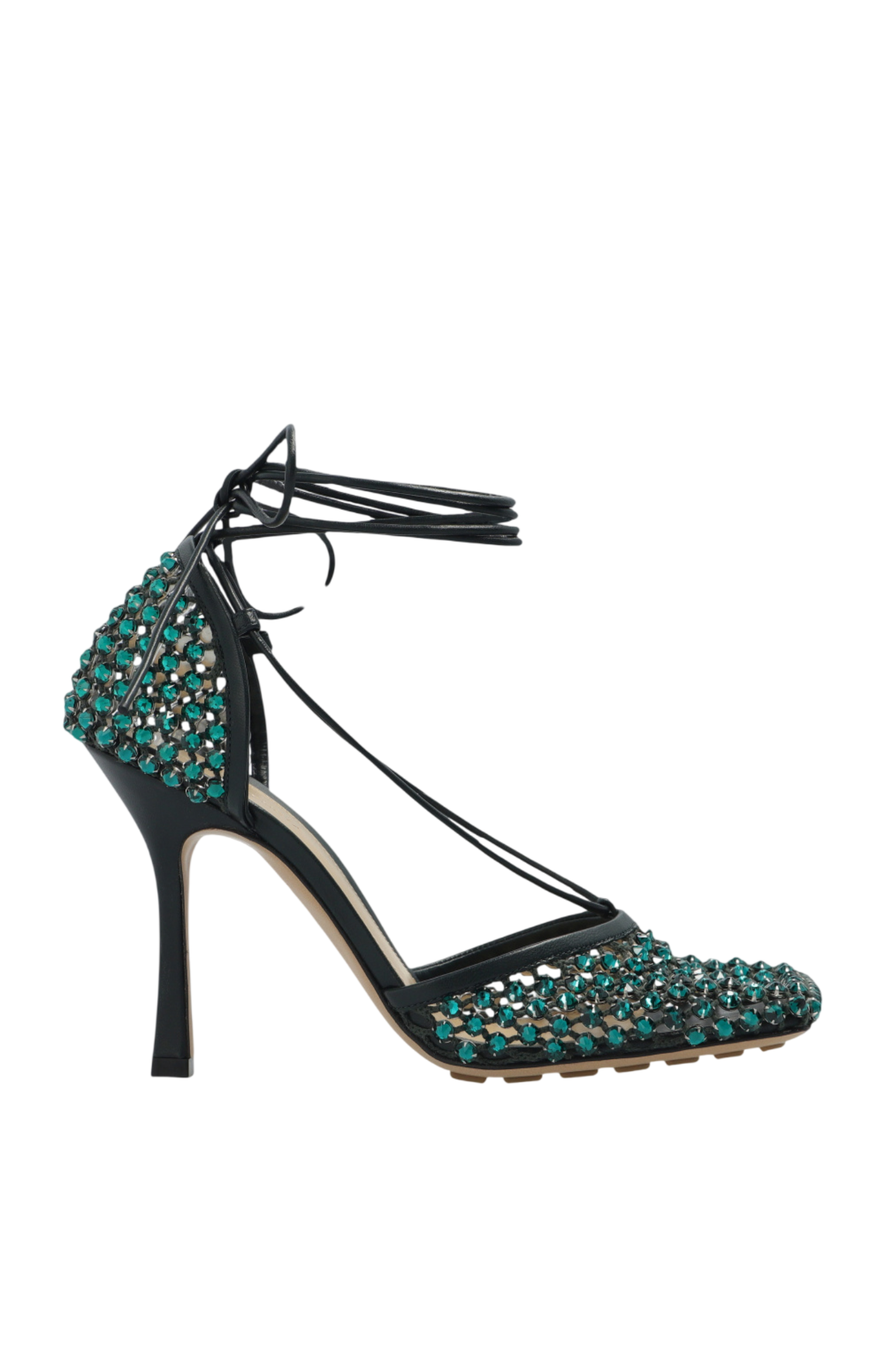 Cargar imagen en el visor de la galería, Crystal-embellished tie-ankle sandals