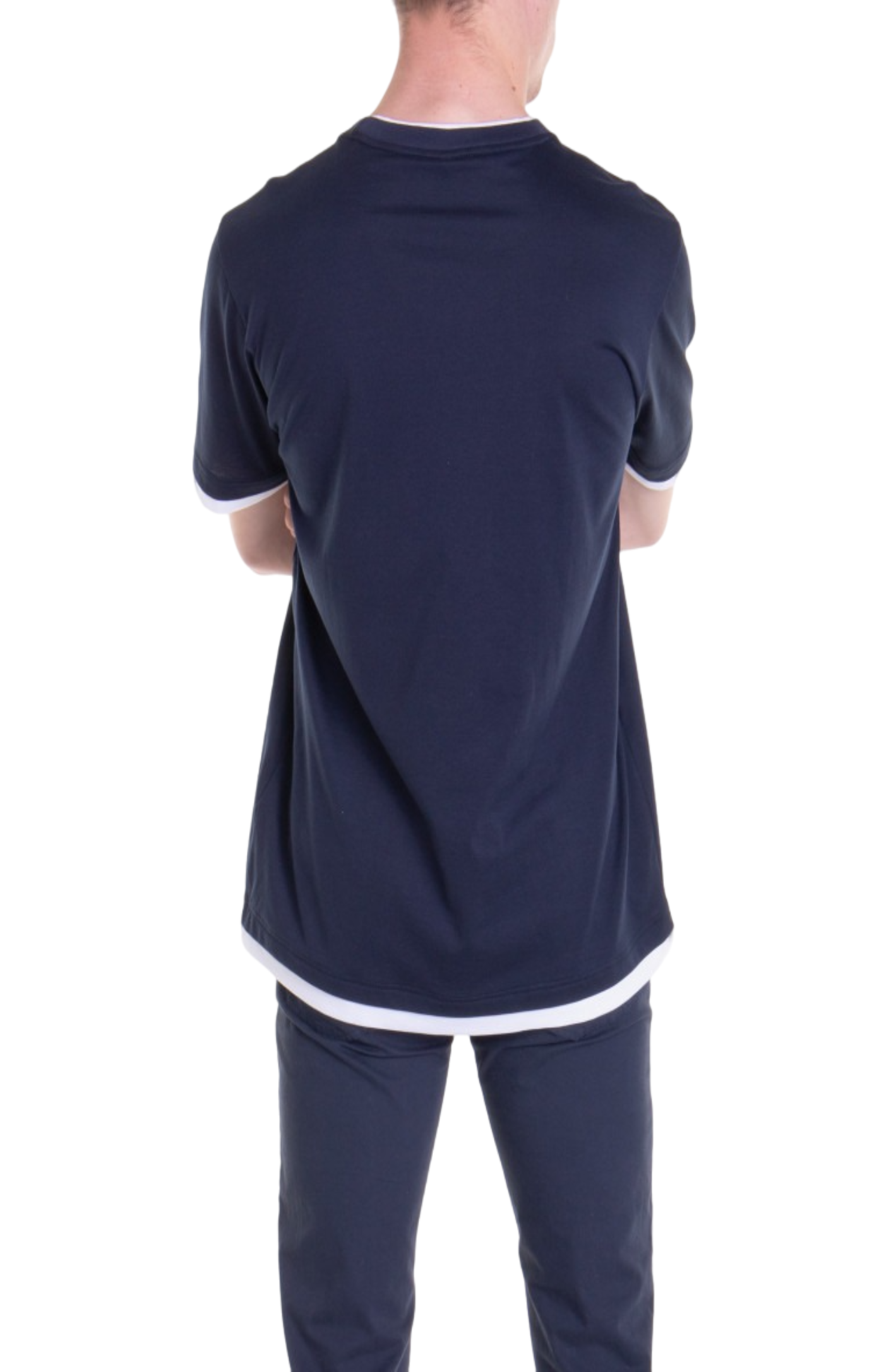 Cargar imagen en el visor de la galería, Navy white cotton t-shirt