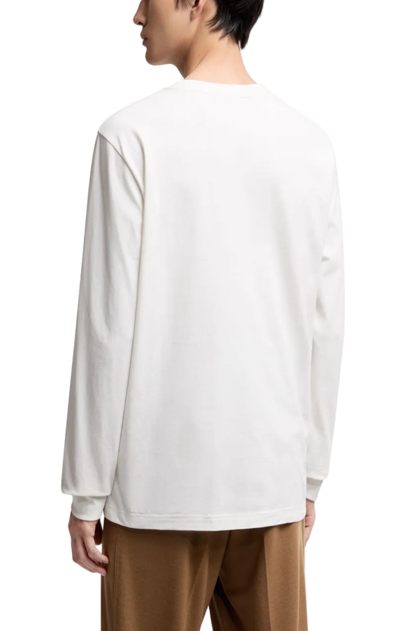 Cargar imagen en el visor de la galería, Moncler Off-White Leather Logo Long Sleeve T-shirt