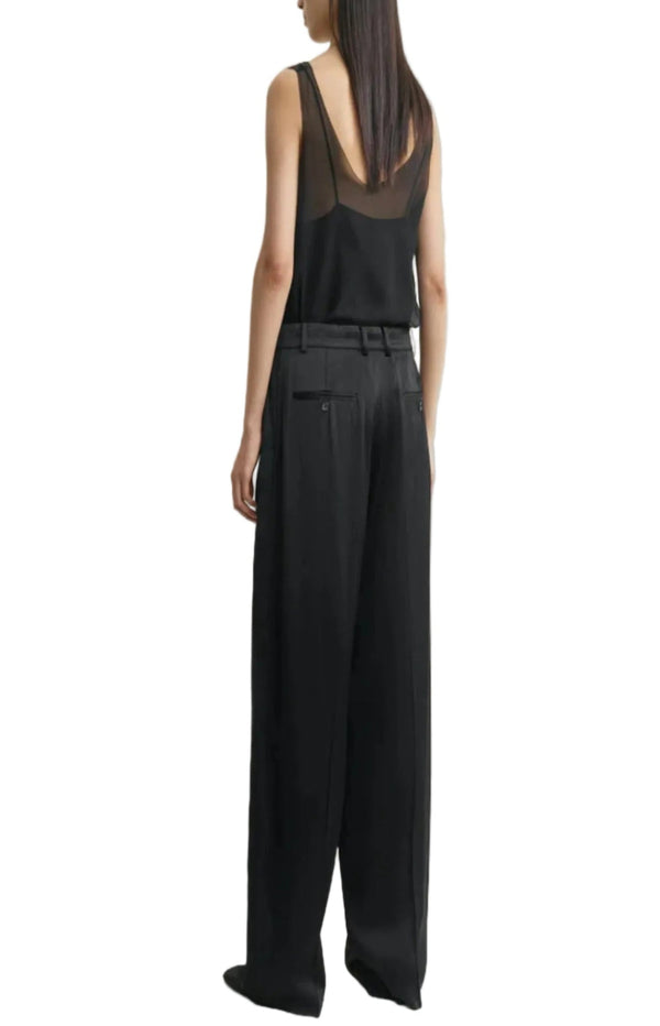 Load image into Gallery viewer, Wide satin trousers black
