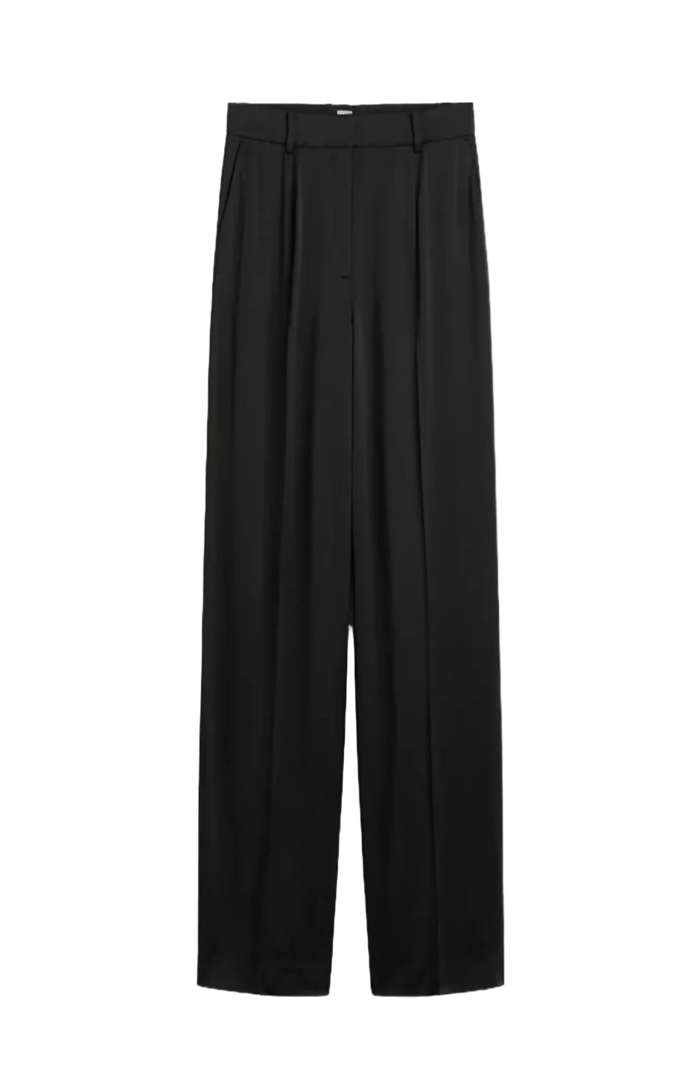 Cargar imagen en el visor de la galería, Wide satin trousers black