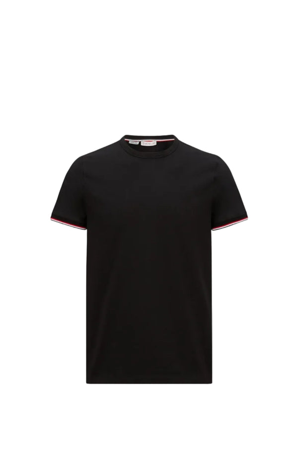 Laden Sie das Bild in den Galerie-Viewer, Tricolour-Trimmed Cotton T-Shirt