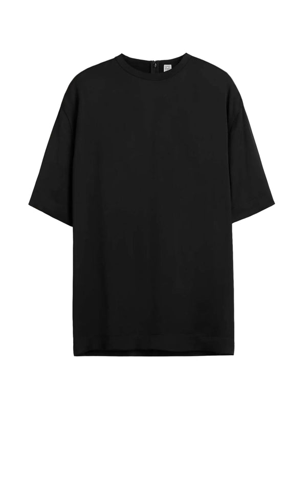 Load image into Gallery viewer, Top satin tee in black