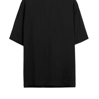 Top satin tee in black