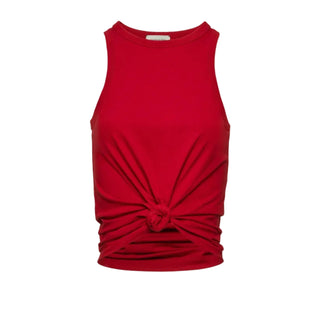 Knotted tank top in red
