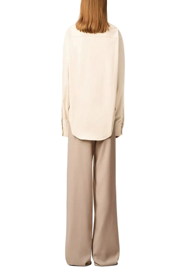 Load image into Gallery viewer, Ami Paris de Coeur Boxy Fit Brushed Cotton Shirt in Light Ivory