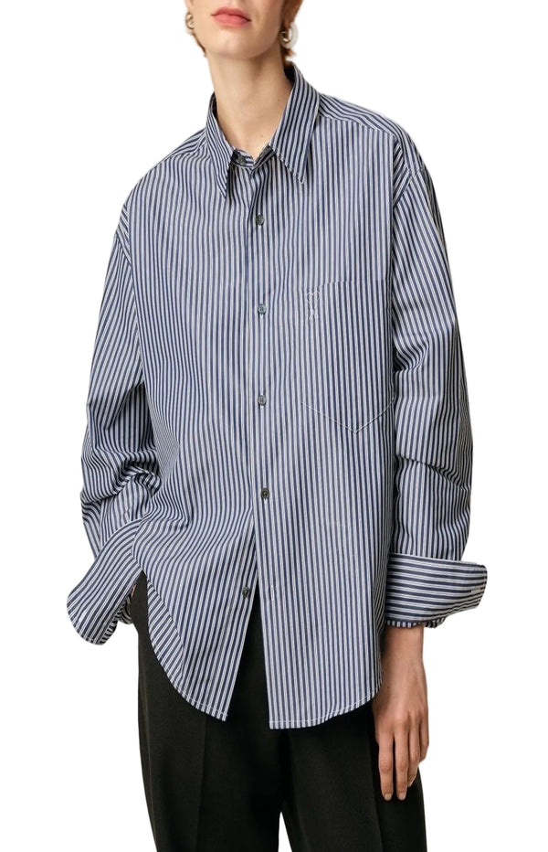Load image into Gallery viewer, Blue Shirt with stripe pattern