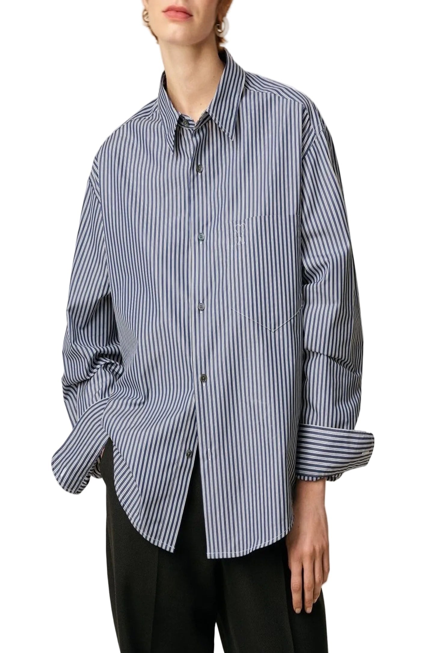 Cargar imagen en el visor de la galería, Blue Shirt with stripe pattern