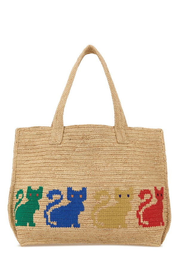 Load image into Gallery viewer, Raffia VLogo Signature shopping bag