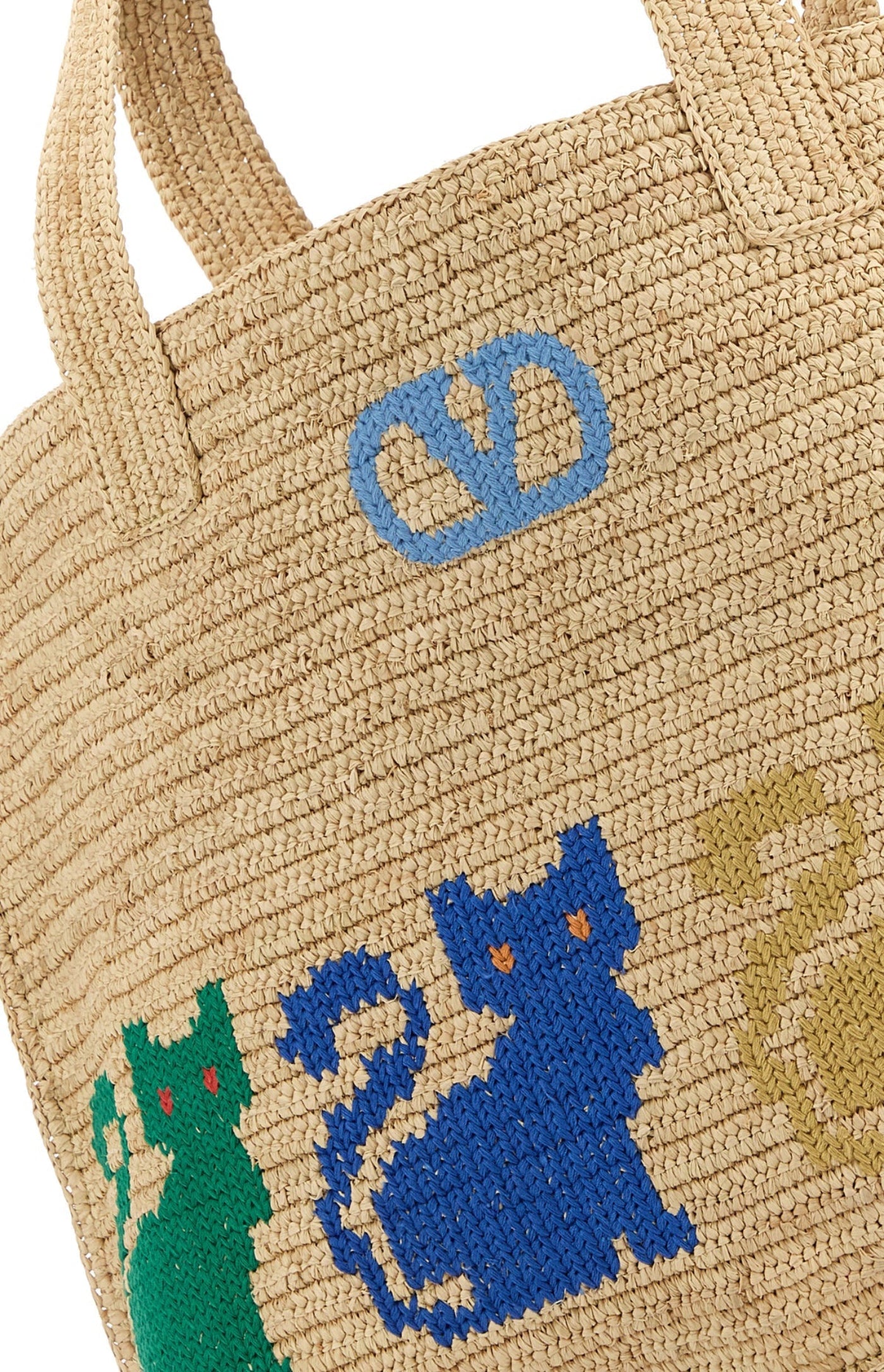 Cargar imagen en el visor de la galería, Raffia VLogo Signature shopping bag